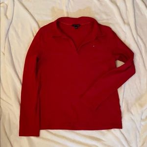 2/$24 Red Tommy Hilfiger long-sleeved polo shirt